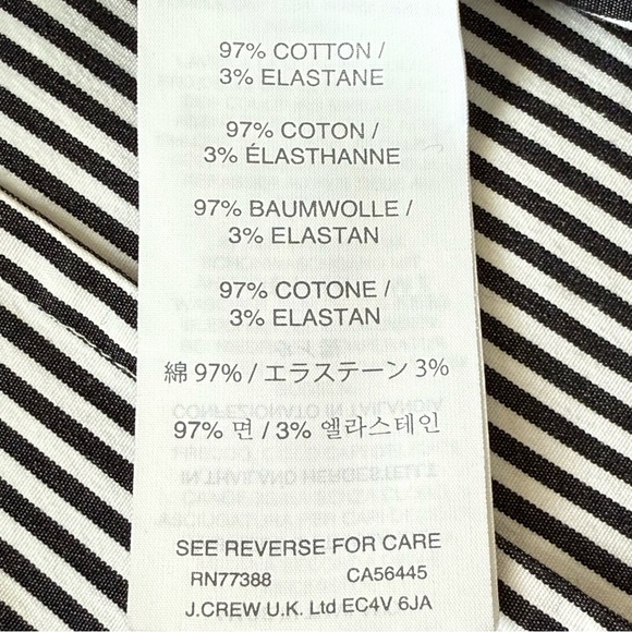 J. Crew Stretch Perfect Button Down Stripe Shirt Size TM - Picture 8 of 9